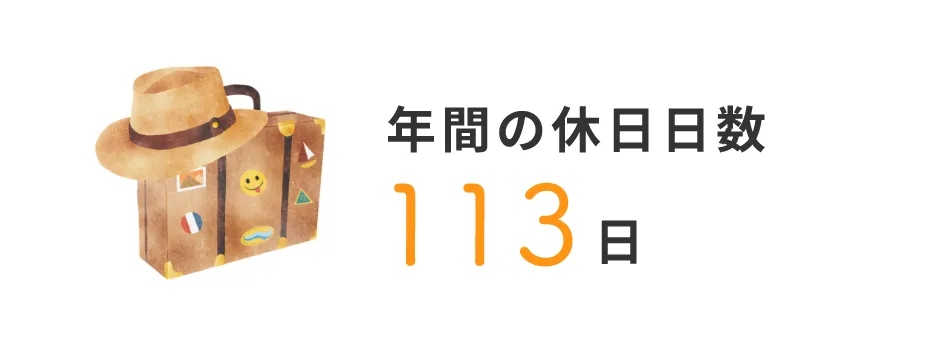年間の休日日数 113日