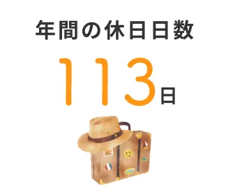年間の休日日数 113日